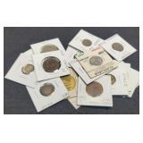 (19) Foreign Coins In Labeled 2x2 Inc/