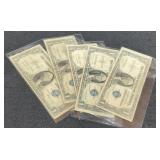 (5) 1935 $1 Silver Certificate Notes