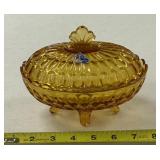Fenton Amber Dish with Lid