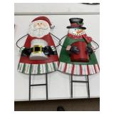 Metal Santa and Snowmen