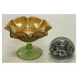 Paperweight and Carnival Glass