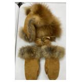 Fox Fur Gloves and Hat