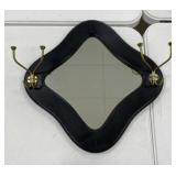 22" Wall Mirror with Coat Hooks