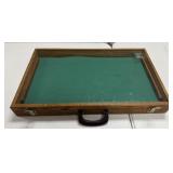 Oak Glass Top Display Cabinet with Key