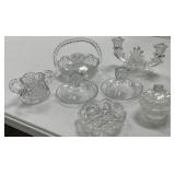 Pattern Glass, Candlesticks, Basket