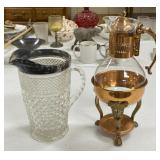 Coffee Urn and Pattern Glass Pitcher