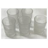 6 - Matching Pattern Glass Tumblers
