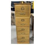 4 Drawer Oak Finish File Cabinet