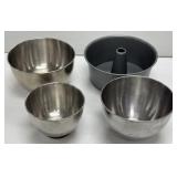 Cake Pan & Stainless Mixing Bowls