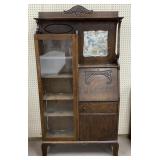 Oak Bookcase Secretary Desk