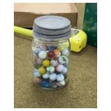 Pint Jar of Marbles with Zinc Lid