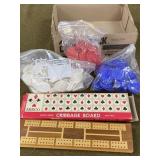 Cribbage Board and Poker Chips