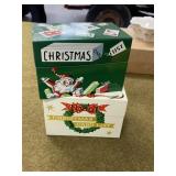 2 - Metal Christmas Card File Boxes