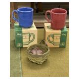 Longaberger Mugs and Basket