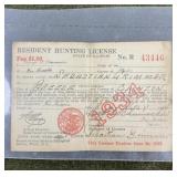 1934 Illinois Hunting License