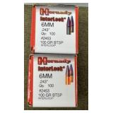 2 - Boxes Hornady 6mm Bullets