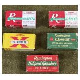 5 - Boxes Vintage .22 Short Ammo