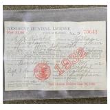 1932 Illinois Hunting License