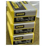 3 Boxes Speer .22 Caliber Bullets