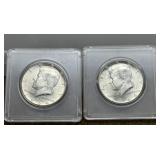 2 - 1964 Kennedy Silver Half Dollars