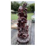 Hand Carved Wood Statue of Shou Lao