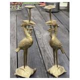Brass Stork Candle Holders