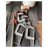 Bucket with C-Clamps & Bar Clamp