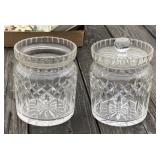2 - Leaded Crystal Tobacco Jars