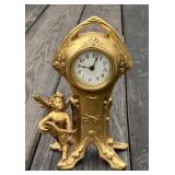 Cupid White Metal Clock