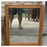 Beveled Oak Mirror