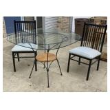 Glass Top Table and 2 Chairs