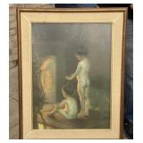 Children by the Fire Framed Print