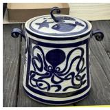 Blue and White Biscuit Jar