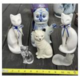 Glass and Pottery Cats