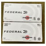 100 rnds Federal .380 Ammo