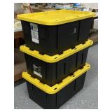 3 - 27 Gallon Storage Totes with Lids