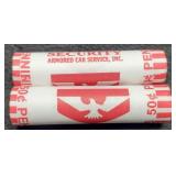 (2) BU Rolls 2009-D L., Cents Log Cabin