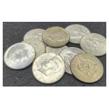 (10) 40% Silver K. Half Dollars