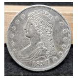 1837 Capped Bust Half Dollar XF Toned