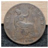 1886 Great Britain Half Penny