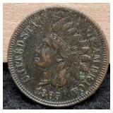 1865 Indian Head Cent VF+