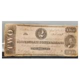 1863 $2 Confederate Banknote