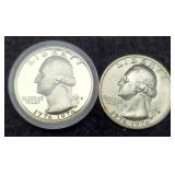 (2) Silver 1976-S Bicentennial Quarters MS &