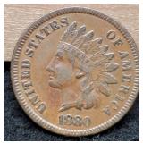 1880 Indian Head Cent w/ Liberty