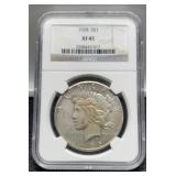 1928 Slab Peace Dollar NGC XF45