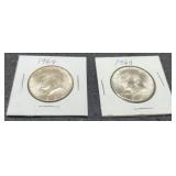 (2) 1964 K. Half Dollars BU