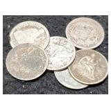 (6) AG Seated Dimes 1875, 76, 83, 85, 87, 91