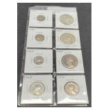 Set Of 8 Panama Balboa Coins In Unc & Proof