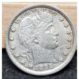 1892 Barber Quarter VF+