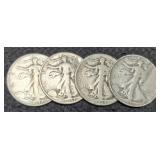 (4) W. Liberty Half Dollars 2- 1934, 37-S, 43
